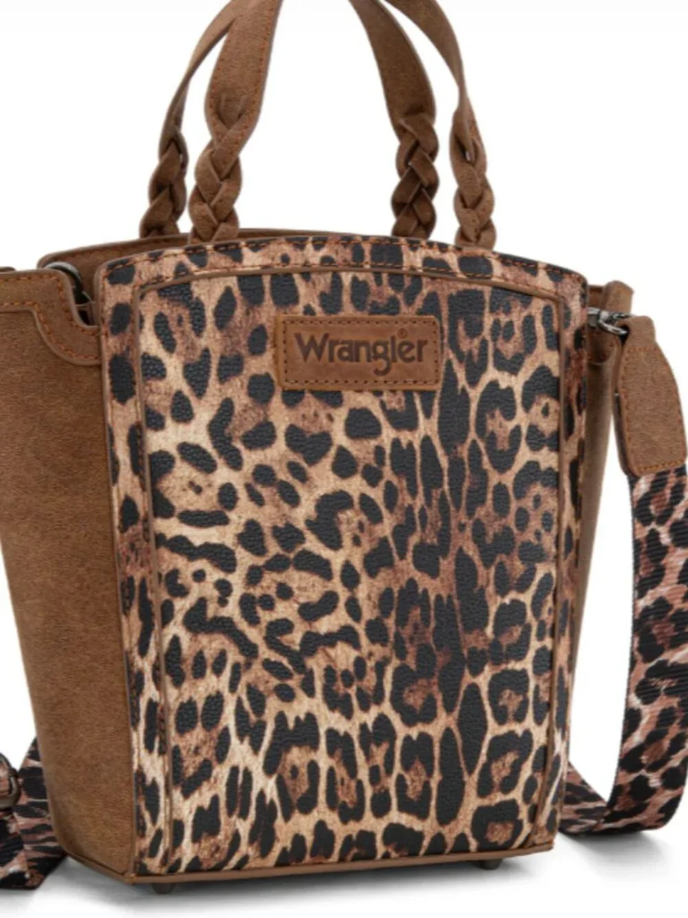 Wrangler Leopard Print Tote/Crossbody - Brown NWT